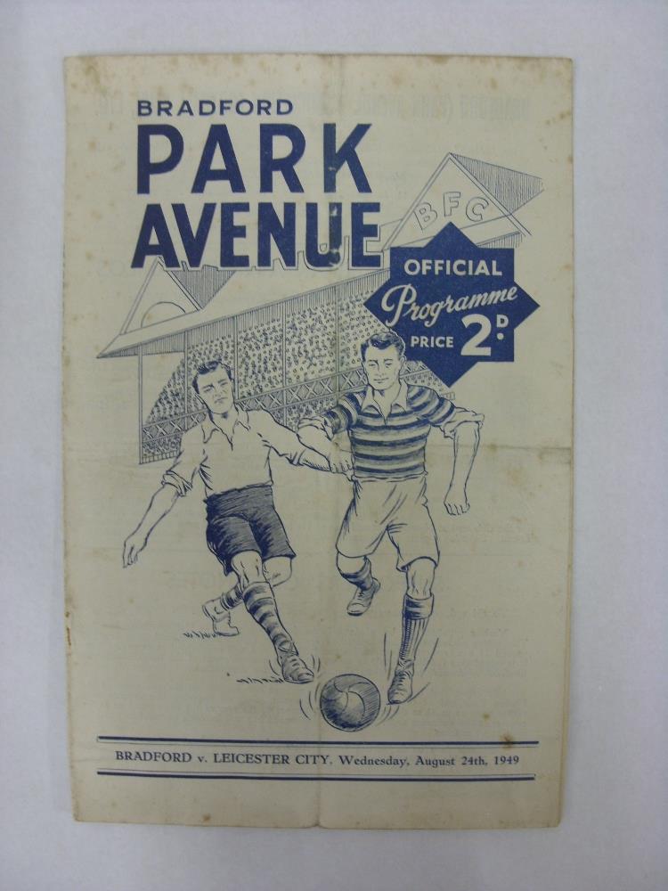 BRADFORD PARK AVENUE, 1949/1950, a football programme from the fixture against Leicester City played