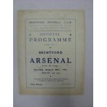 ARSENAL, 1941/1942, Brentford versus Arsenal, a football programme from the fixture played in The