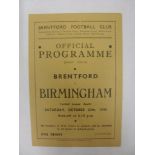 BIRMINGHAM, 1945/1946, Brentford versus Birmingham, a football programme from the fixture played