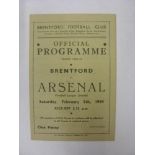 ARSENAL, 1943/1944, Brentford versus Arsenal, a football programme from the fixture played in