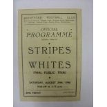 AT BRENTFORD, 1946/1947, Stripes versus Whites, a football programme from the fixture played in a