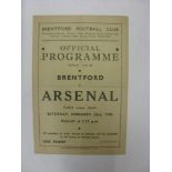 ARSENAL, 1945/1946, Brentford versus Arsenal, a football programme from the fixture played in The