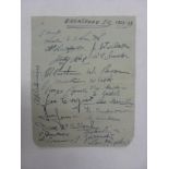 AUTOGRAPHS, 1937/1938, Brentford Football Club, 25 Signatures on autograph book page.