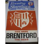 POSTER, circa 1960's, Evening Standard London Football Series, 'This Week - Brentford', As Displayed