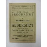ALDERSHOT, 1943/1944, Brentford versus Aldershot, a football programme from the fixture played in