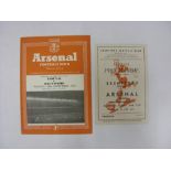 BRENTFORD RESERVES, 1953/1954, 3 football programmes from the season, all versus Arsenal, 22/08/1953