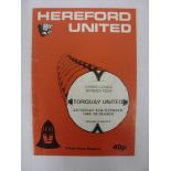 HEREFORD UNITED, 1985/1986, Autographed football Programme: Hereford United v Torquay United 12/10/