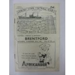 GRIMSBY TOWN, 1946/1947, versus Brentford, a football programme from the fixture played on 23/11/