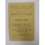 ARSENAL, 1944/1945, Brentford versus Arsenal, a football programme from the fixture played in The