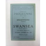 SWANSEA TOWN RESERVES, 1946/1947, Brentford Reserves versus Swansea Town Reserves, a football