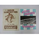 AT WEMBLEY, 1953, 2 programme for events, Harlem Globetrotters v United States All-Stars, at