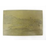 HORSE RACING, circa 1970's, a printers block (7½" x 5"), image showing four horses/jockeys