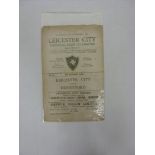 LEICESTER CITY, 1949/1950, versus Brentford, a football programme from the fixture played on 31/12/