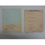 AUTOGRAPHS, 1938/1939, Brentford Football Club, 14 Signatures on two sheets.