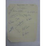 AUTOGRAPHS, 1952/1953, Brentford Football Club, 14 signatures on sheet.