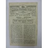 ARSENAL, 1946/1947, versus Brentford, a football programme from the fixture played on 12/10/1946 (