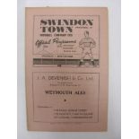 SWINDON TOWN RESERVES, 1948/1949, versus Brentford Reserves, a football programme from the
