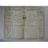 SUNDERLAND, 1938/1939, Brentford versus Sunderland, a football programme from the fixture played