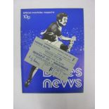 BIRMINGHAM CITY, 1974/1975, a football programme and ticket from the fixture versus Middlesbrough [
