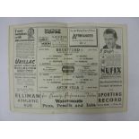 ASTON VILLA, 1946/1947, Brentford versus Aston Villa, a football programme from the fixture played