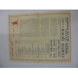 SOUTHAMPTON, 1944/1945, versus Brentford, a football programme from the fixture played in The