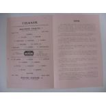 READING RESERVES, 1948/1949, Brentford Reserves versus Reading Reserves, a football programme from