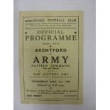 ARMY EASTERN COMMAND, 1945/1946, Brentford versus Army Eastern Command, a football programme from