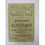 ALDERSHOT, 1943/1944, Brentford versus Aldershot, a football programme from the fixture played in