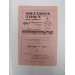 SWINDON TOWN RESERVES, 1948/1949, versus Brentford Reserves, a football programme from the