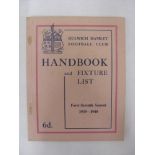 DULWICH HAMLET, 1939/1940, Official Handbook And Fixture List.