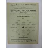 CLAPTON ORIENT, 1942/1943, versus Brentford, a football programme from the fixture played in The