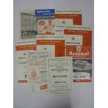 BRENTFORD SPECIALS, 1961/1962, 10 football programmes from the season, Homes (5) Arsenal [London