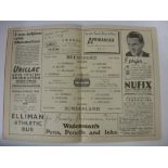 SUNDERLAND, 1946/1947, Brentford versus Sunderland, a football programme from the fixture played