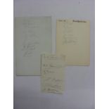 AUTOGRAPHS, 1921-1936, Brentford Football Club, 3 autographed pages, 1921/1922 (6 Signatures),