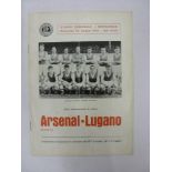 ARSENAL, 1958/1959, a football programme for the away friendly game played at Lugano on 24/05/