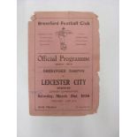 LEICESTER CITY RESERVES, 1935/1936, Brentford Reserves versus Leicester City Reserves, a football