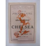 CHELSEA RESERVES, 1948/1949, Brentford Reserves versus Chelsea Reserves, a football programme from