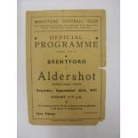 ALDERSHOT, 1944/1945, Brentford versus Aldershot, a football programme from the fixture played in