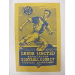 LEEDS UNITED, 1948/1949, versus Brentford, a football programme from the fixture played on 25/08/