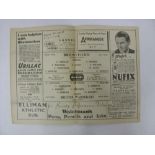 BOLTON WANDERERS, 1946/1947, Brentford versus Bolton Wanderers, a football programme from the