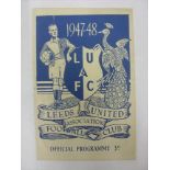 LEEDS UNITED, 1947/1948, versus Brentford, a football programme from the fixture played on 29/03/