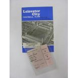 LEICESTER CITY, 1967/1968, a football programme and ticket from the fixture versus Rotherham United,