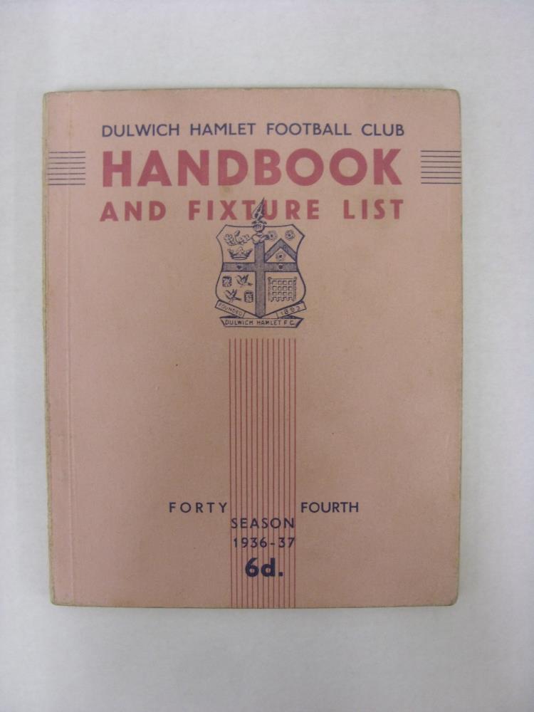 DULWICH HAMLET, 1936/1937, Official Handbook And Fixture List.