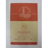 LONDON OLYMPICS, 1948/1949, Italy versus United States Of America, a football programme from the