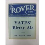 1938/39 Tranmere Rovers v Bury, a programme from the game played on 17/09/1938, ex bound volume,