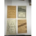 1944/1945 Fulham V Brentford, 4 Football Programmes From The Games Played Home & Away In Football