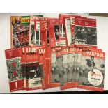 Liverpool, a collection of 26 home football programmes, in European competitions, include, 64/65