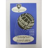 1964/65 FL Cup S/F, Leicester City v Plymouth Argyle, a programme from the game played on 20/01/
