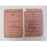 1935/1936 Brentford Reserves, 2 Home Football Programmes, Leicester City Reserves On 21/03/1936 (