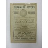 1913/1914 Tranmere Rovers v Northwich Victoria, a programme from the game played on 01/10/1913, ex